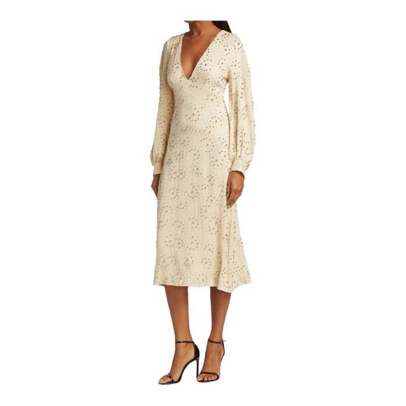 Rachel Comey Desilo Beaded V-neck Midi Dress Size 6 NWD - Picture 4 of 11